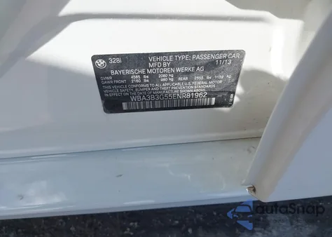 2014 BMW 328I xDrive from USA, damaged, VIN WBA3B3G55ENR81962